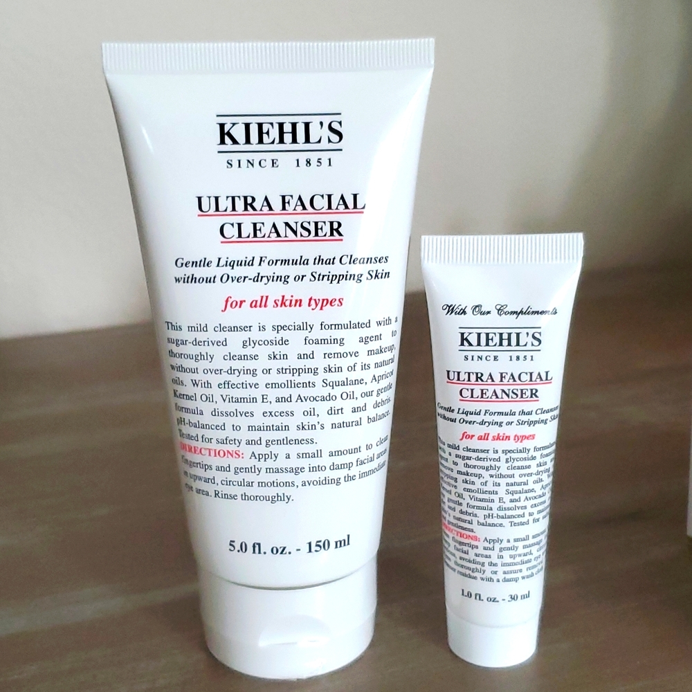 Brand New sealed KIEHL'S Ultra Facial Cleanser Full-size 5oz plus extra travel